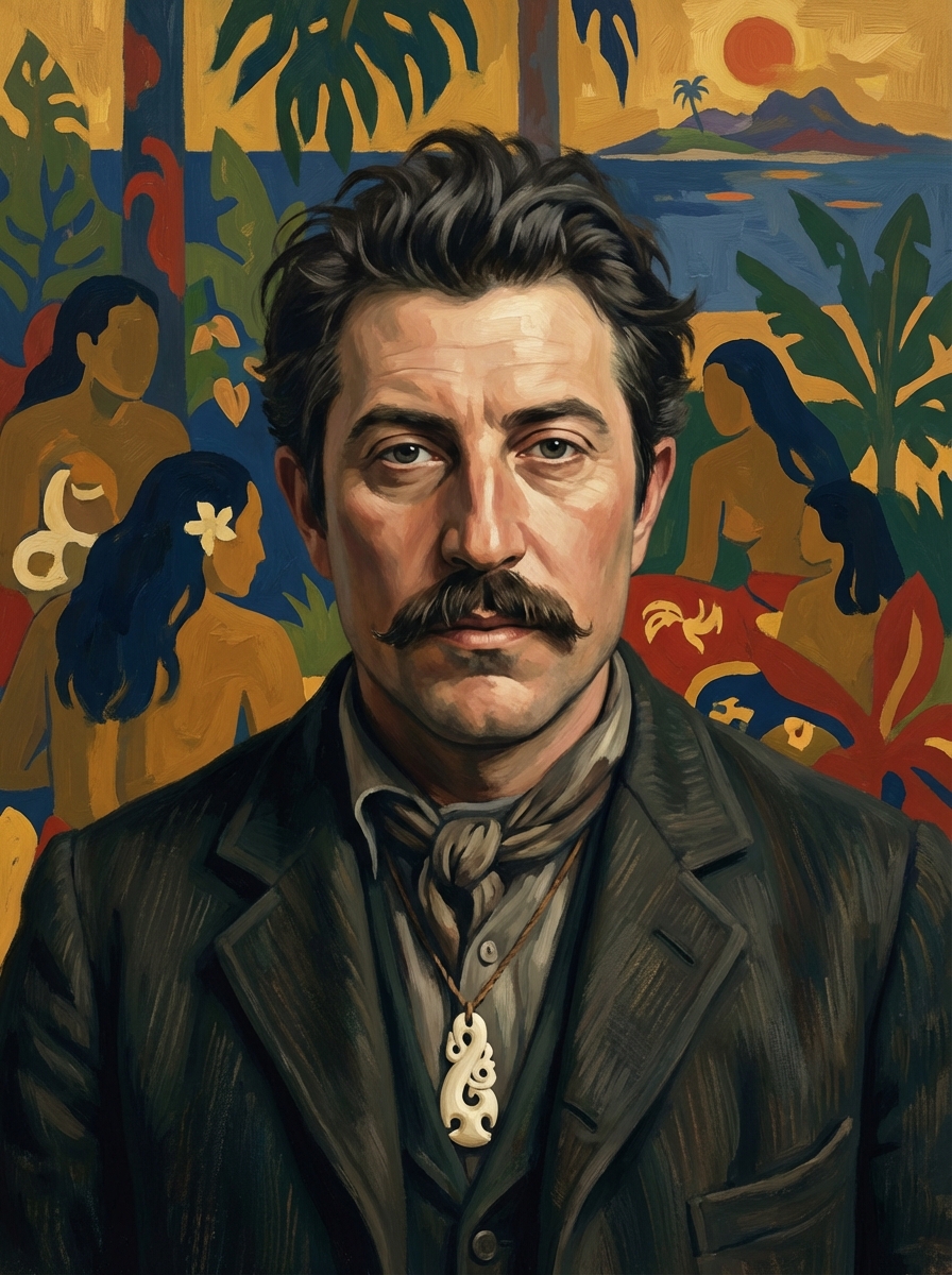 Portrait of Paul Gauguin, Post-Impressionist Painter