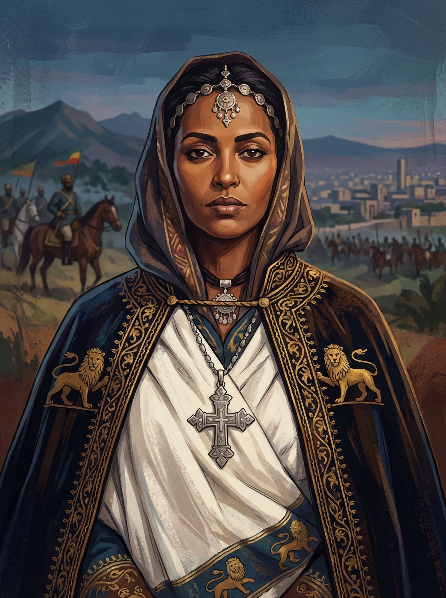Portrait of Empress Taytu Betul, Ethiopian Empress and Founder of Addis Ababa