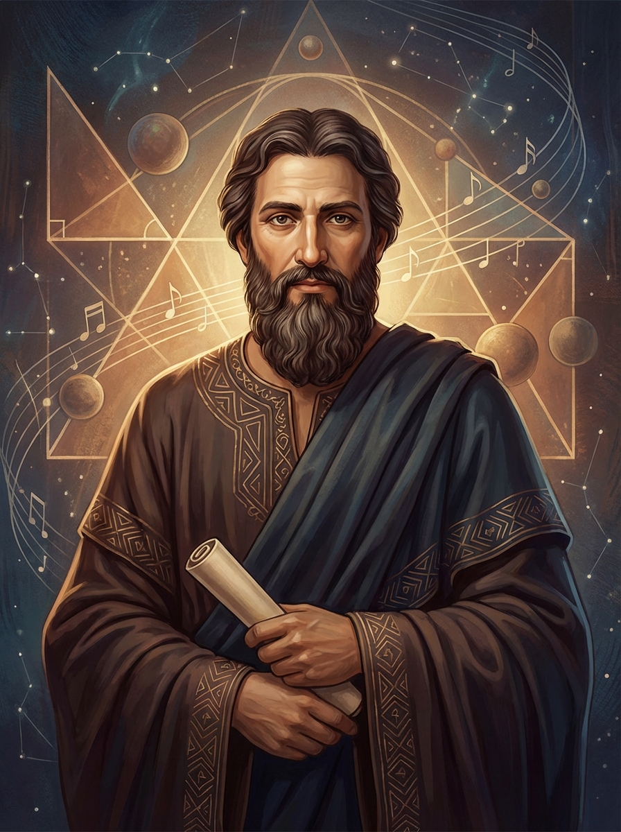 Portrait of Pythagoras, Greek Mathematician