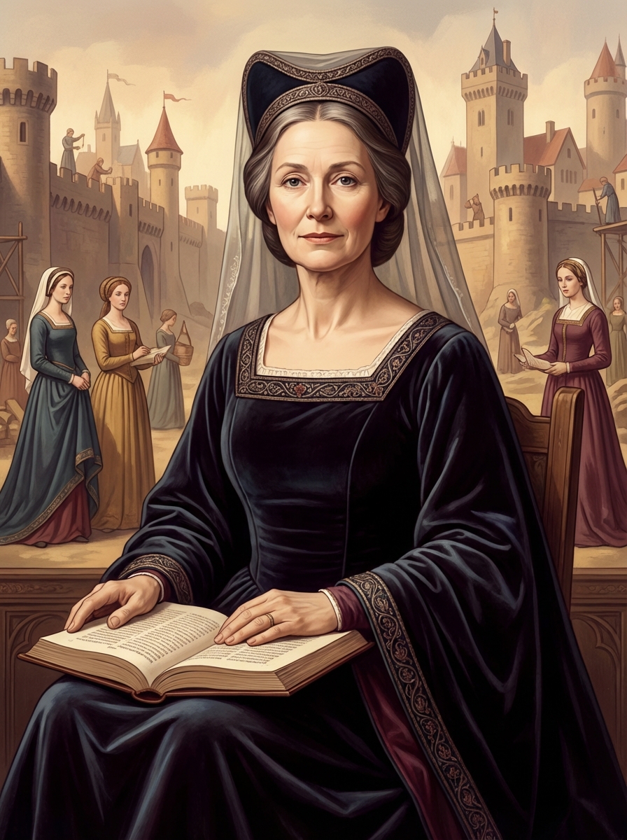Portrait of Christine de Pizan, Medieval Author and Philosopher