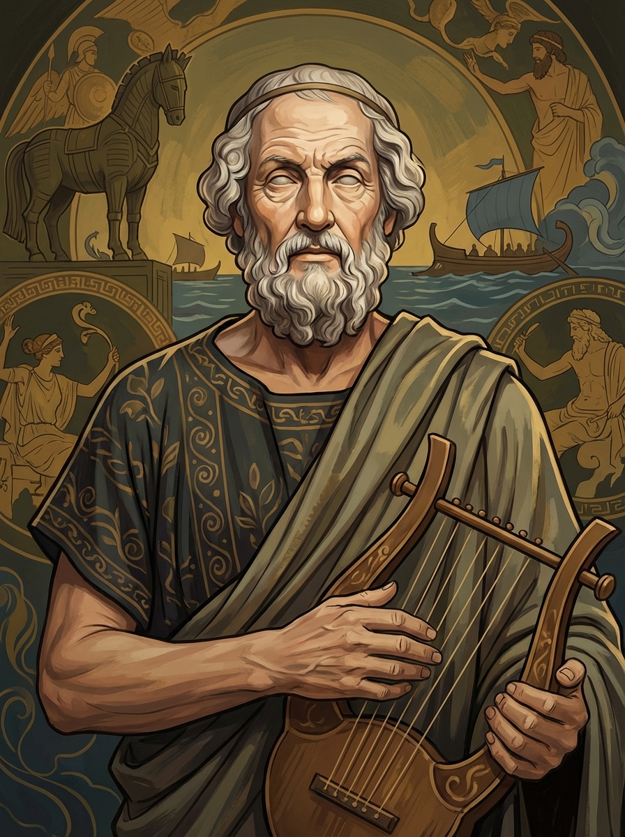 Portrait of Homer, Greek Epic Poet