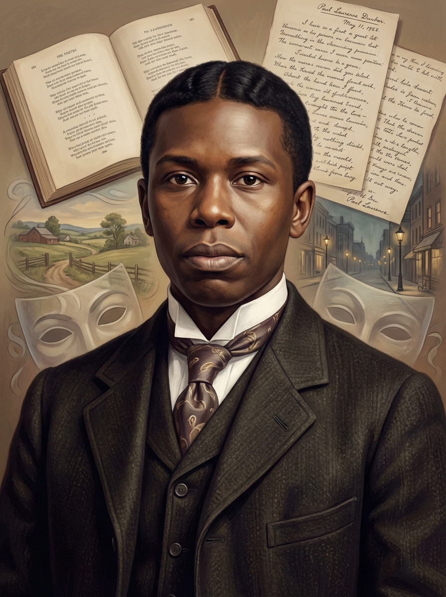 Portrait of Paul Laurence Dunbar, African American Poet