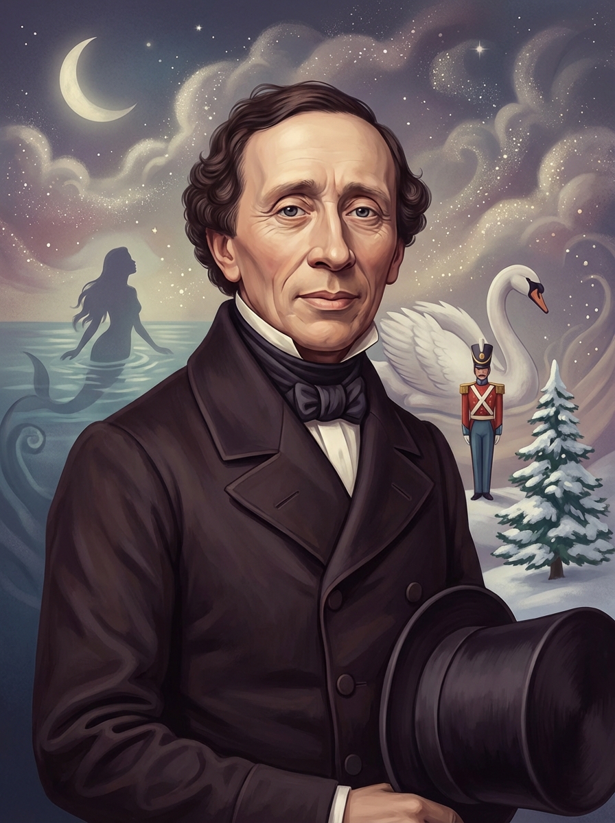 Portrait of Hans Christian Andersen, Fairy Tale Author