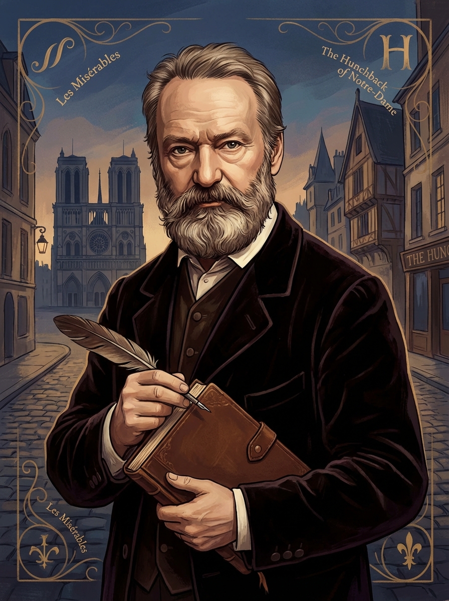 Portrait of Victor Hugo, French Novelist and Poet