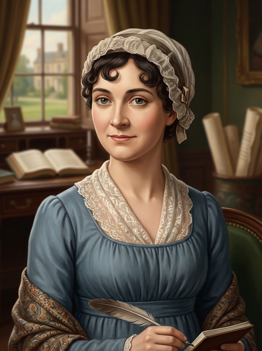 Portrait of Jane Austen, Novelist & Social Critic