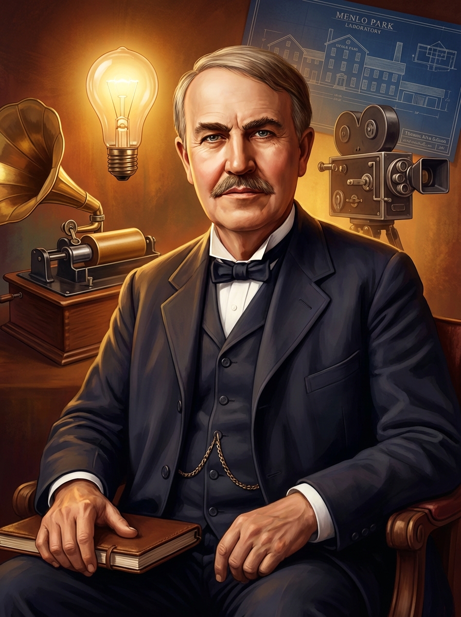 Portrait of Thomas Edison, Inventor