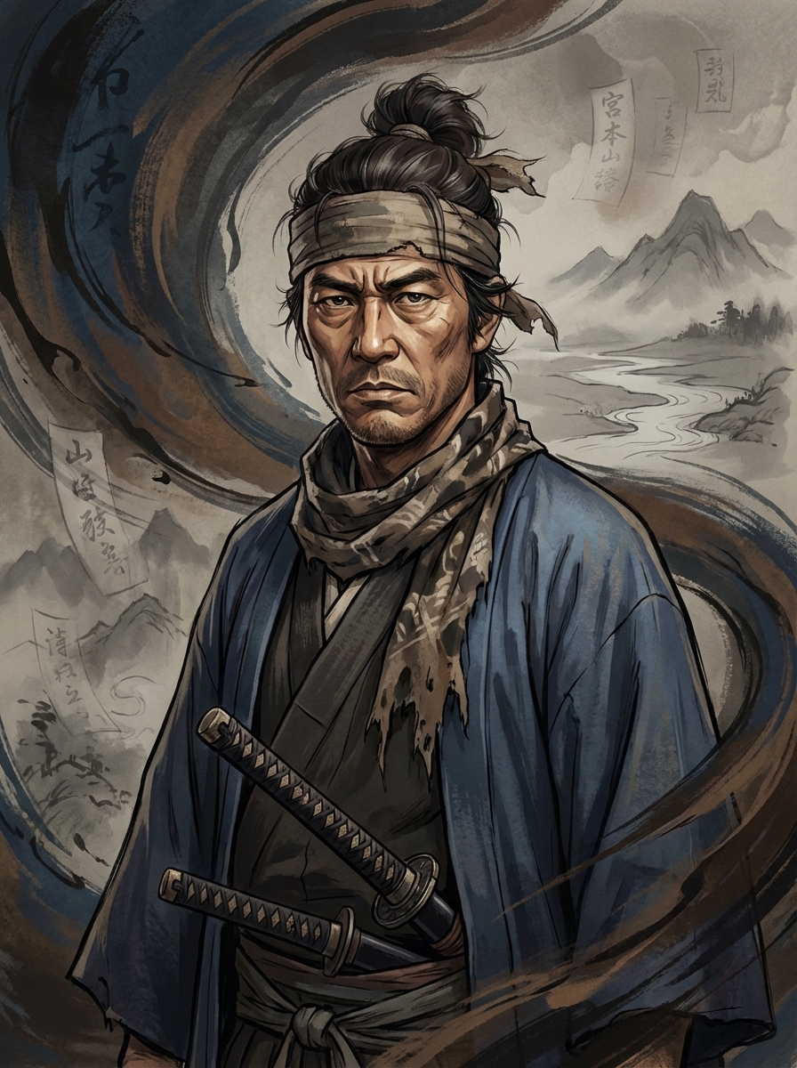 Portrait of Miyamoto Musashi, Warrior