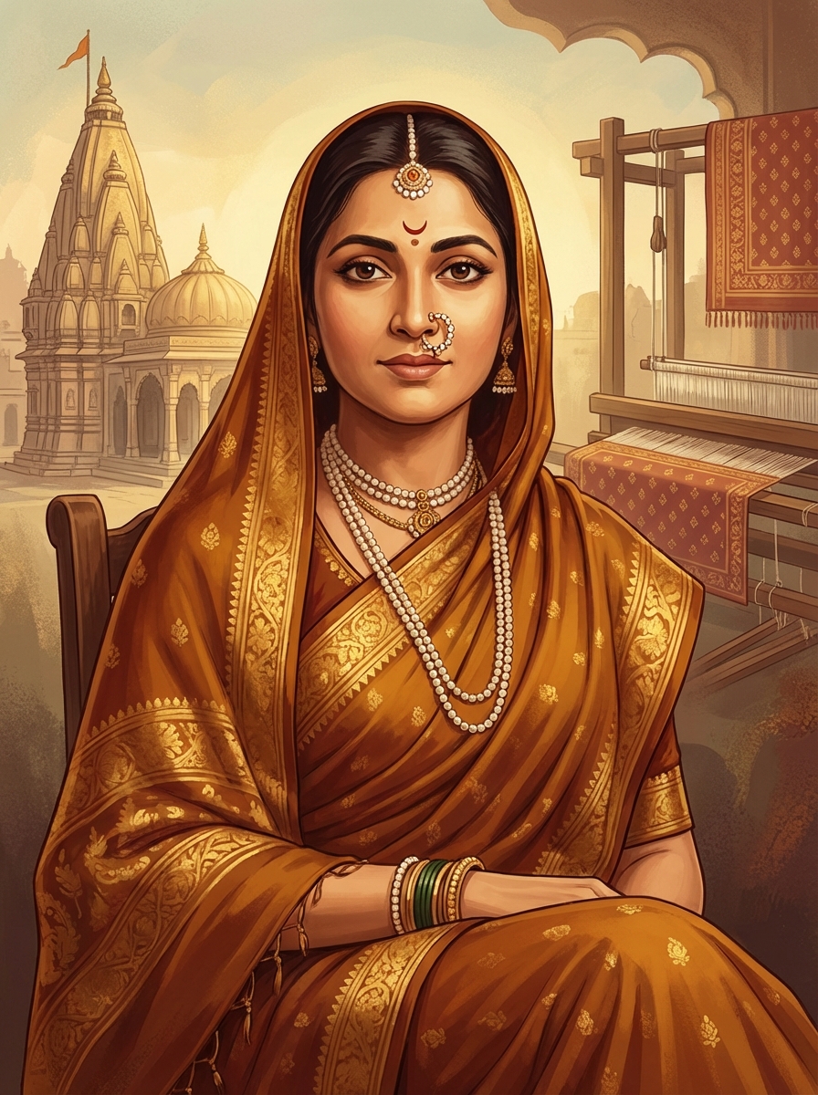 Portrait of Ahilyabai Holkar, Maratha Queen of Malwa
