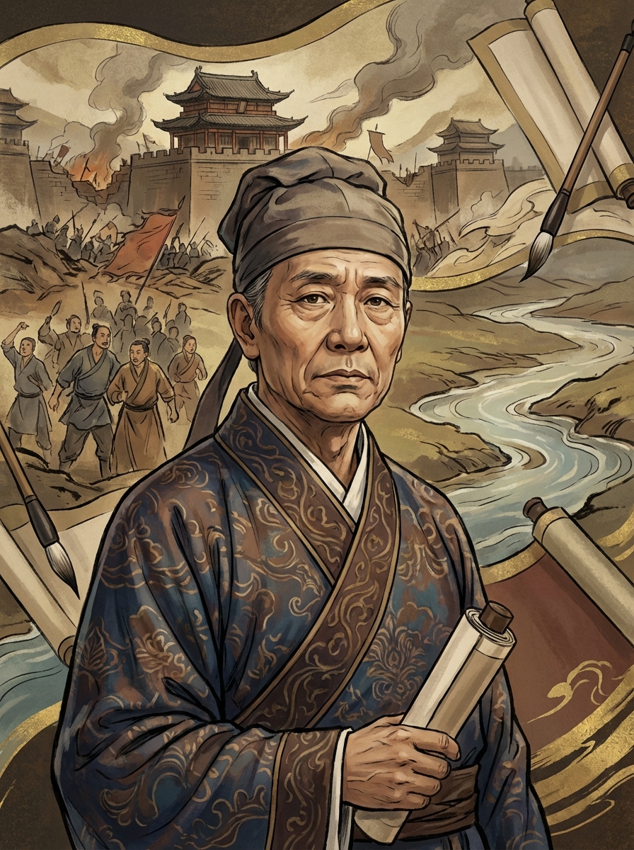 Portrait of Du Fu, Chinese Poet