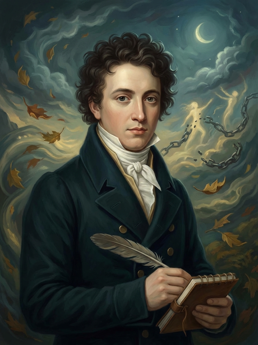 Portrait of Percy Bysshe Shelley, Romantic Poet