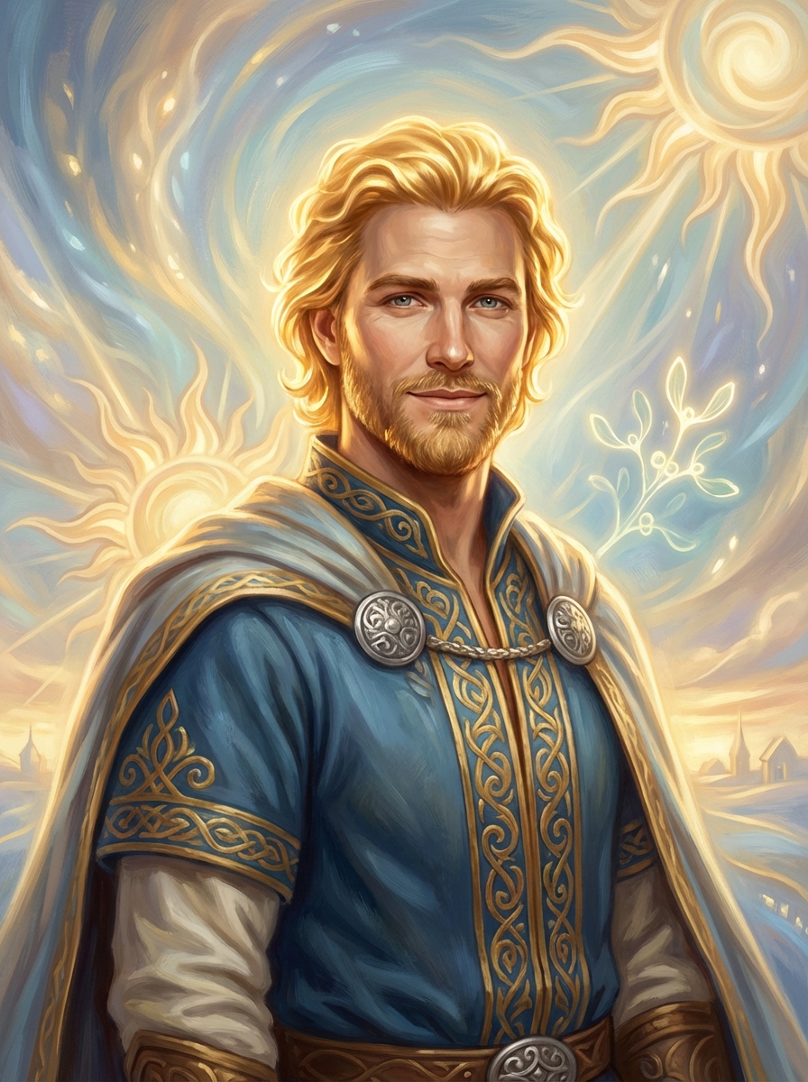 Portrait of Baldur, Norse God of Light