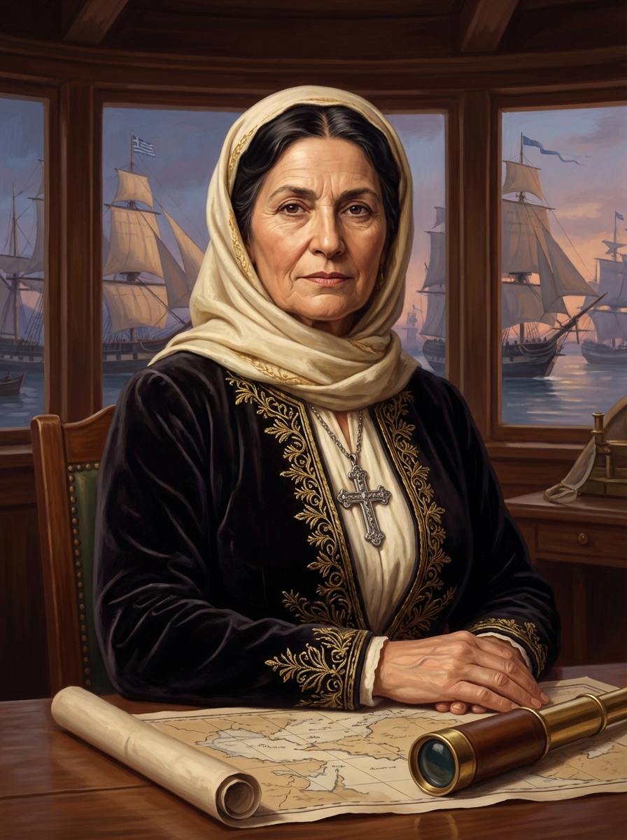 Portrait of Laskarina Bouboulina, Naval Commander & Revolutionary
