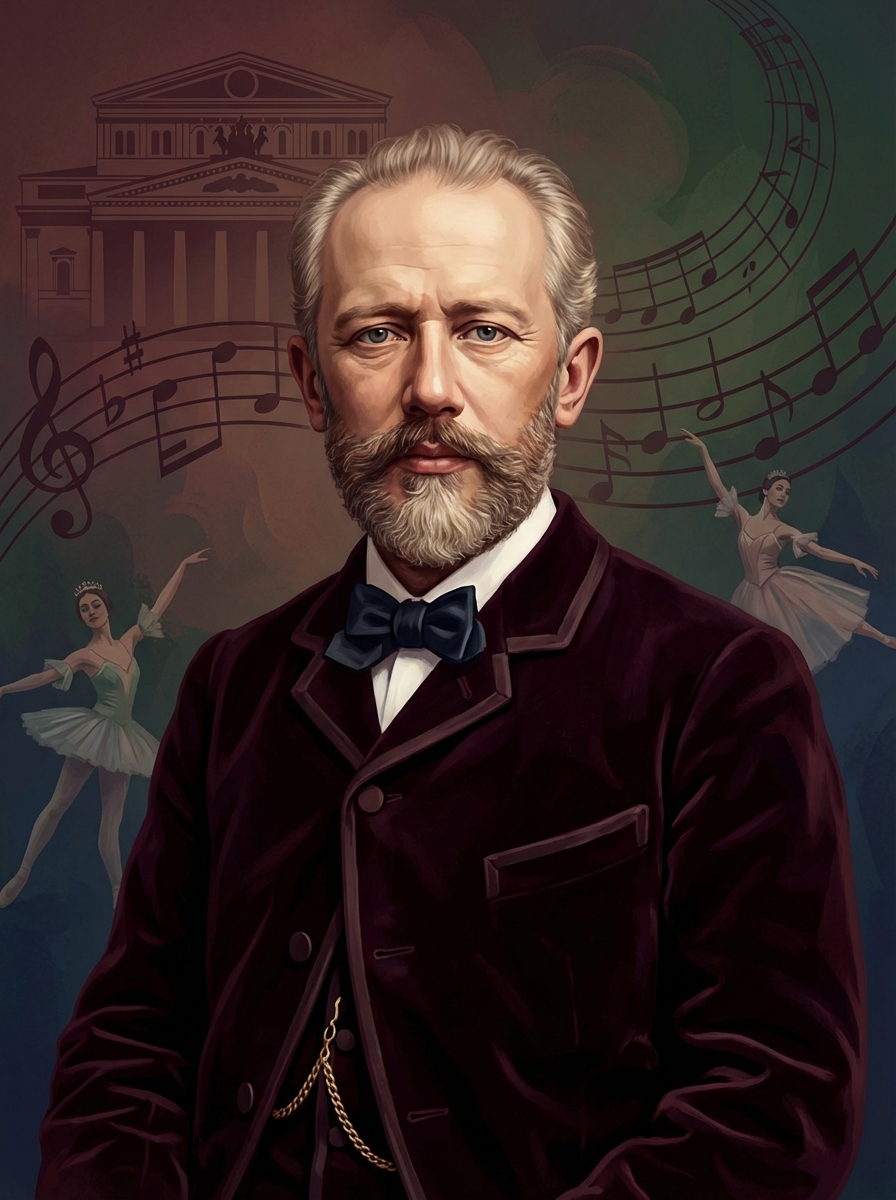 Portrait of Pyotr Ilyich Tchaikovsky, Romantic Composer
