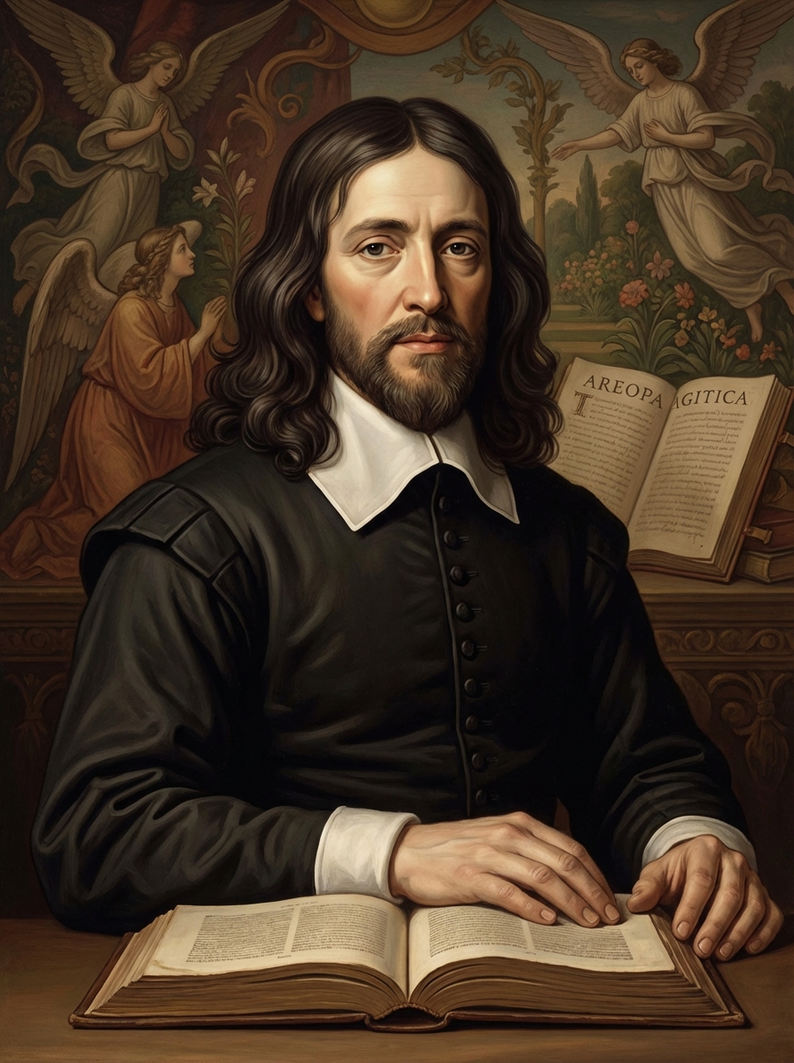 Portrait of John Milton, English Poet