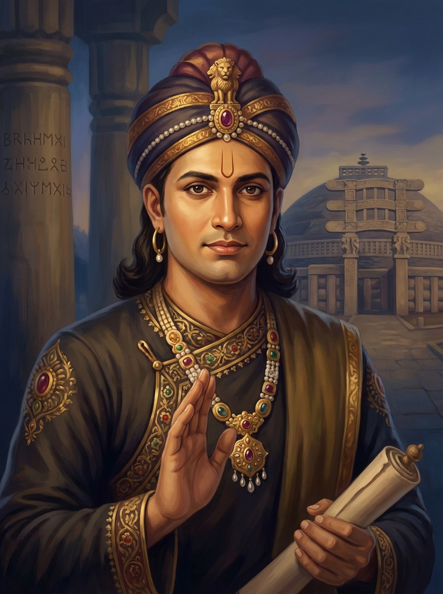 Portrait of Ashoka the Great, Mauryan Emperor