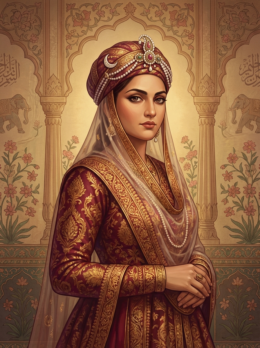 Portrait of Nur Jahan, Mughal Empress