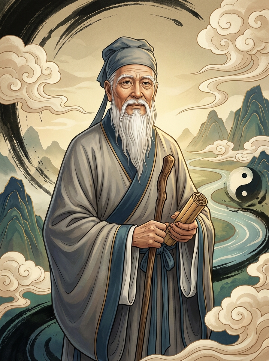 Portrait of Laozi, Taoist Philosopher