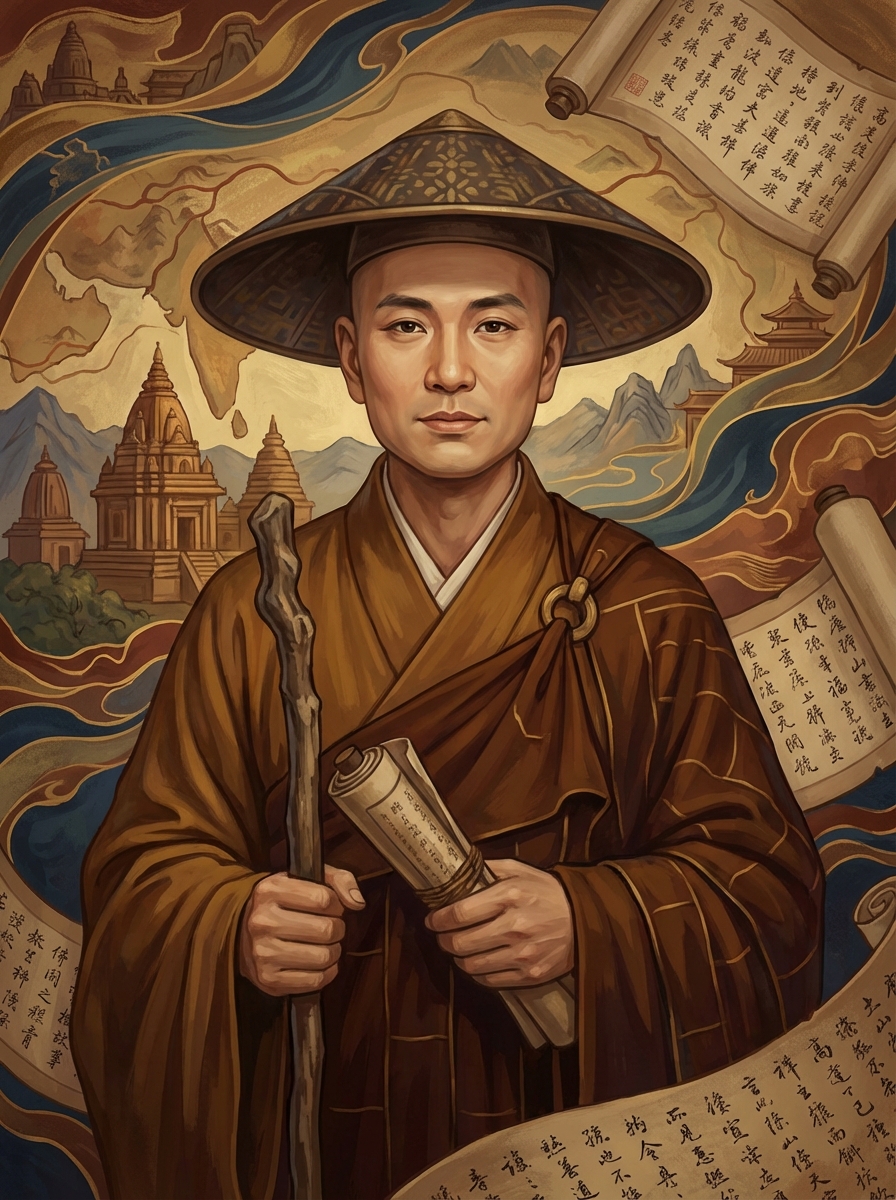 Portrait of Xuanzang, Chinese Buddhist Monk and Scholar