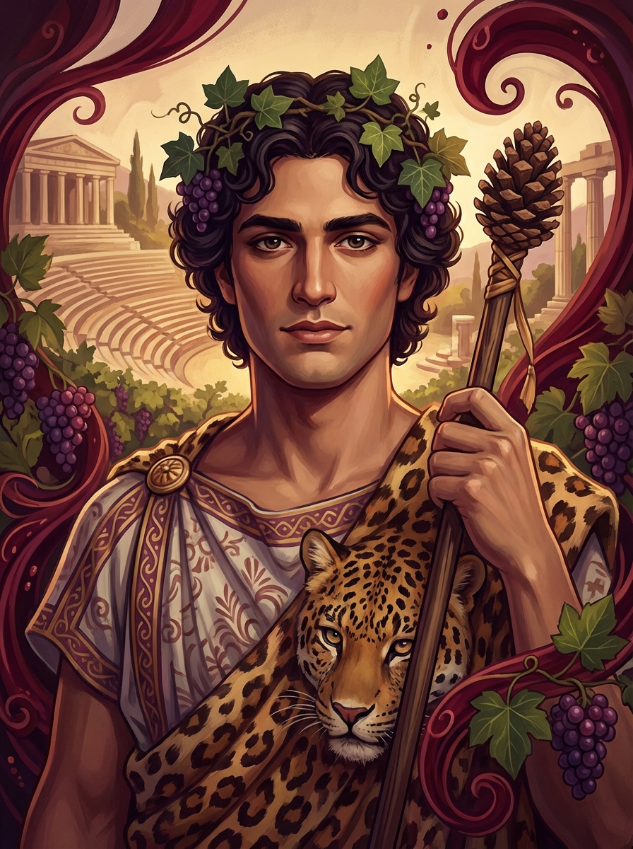 Portrait of Dionysus, God of Wine