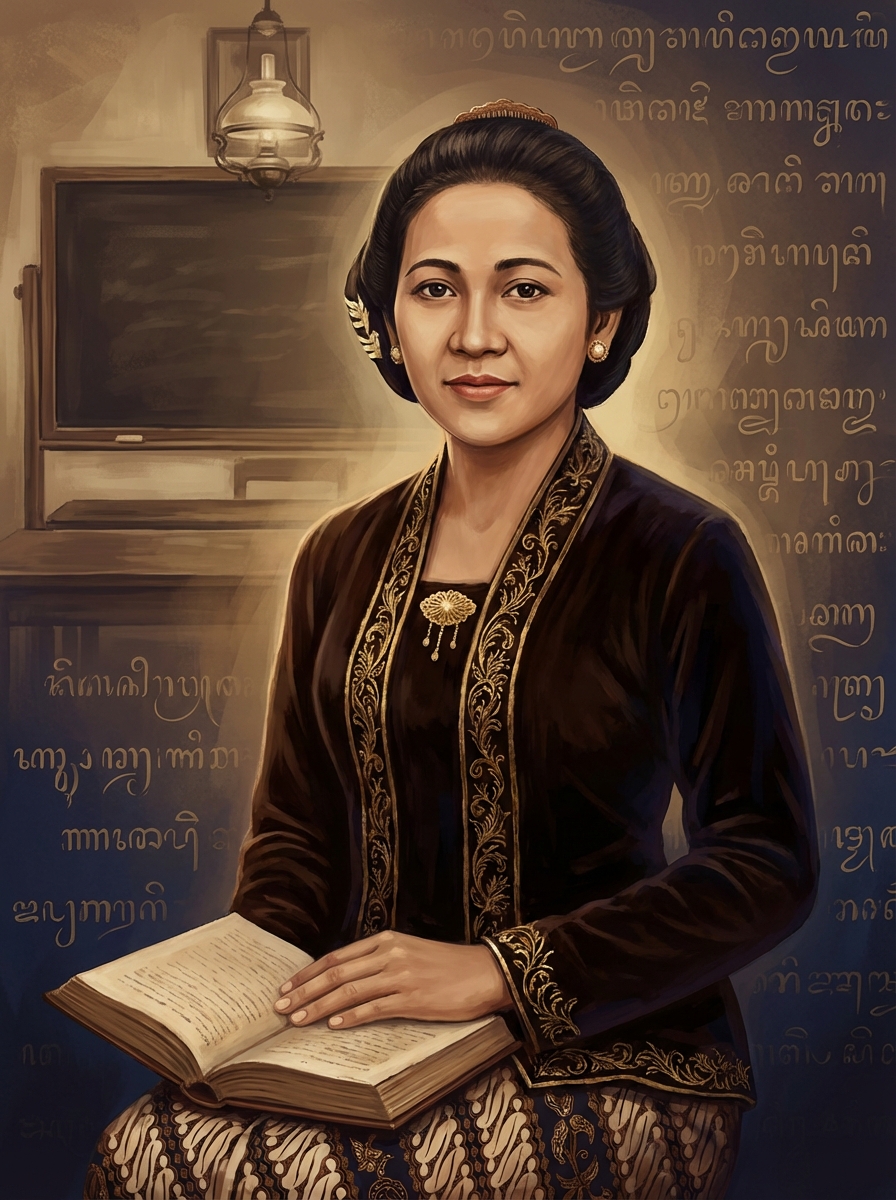 Portrait of Raden Ajeng Kartini, Indonesian Women's Rights Pioneer