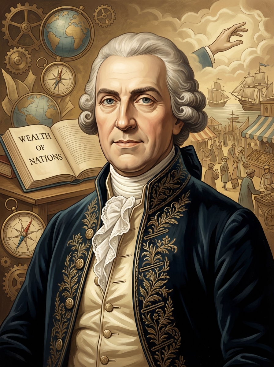 Portrait of Adam Smith, Economist & Philosopher