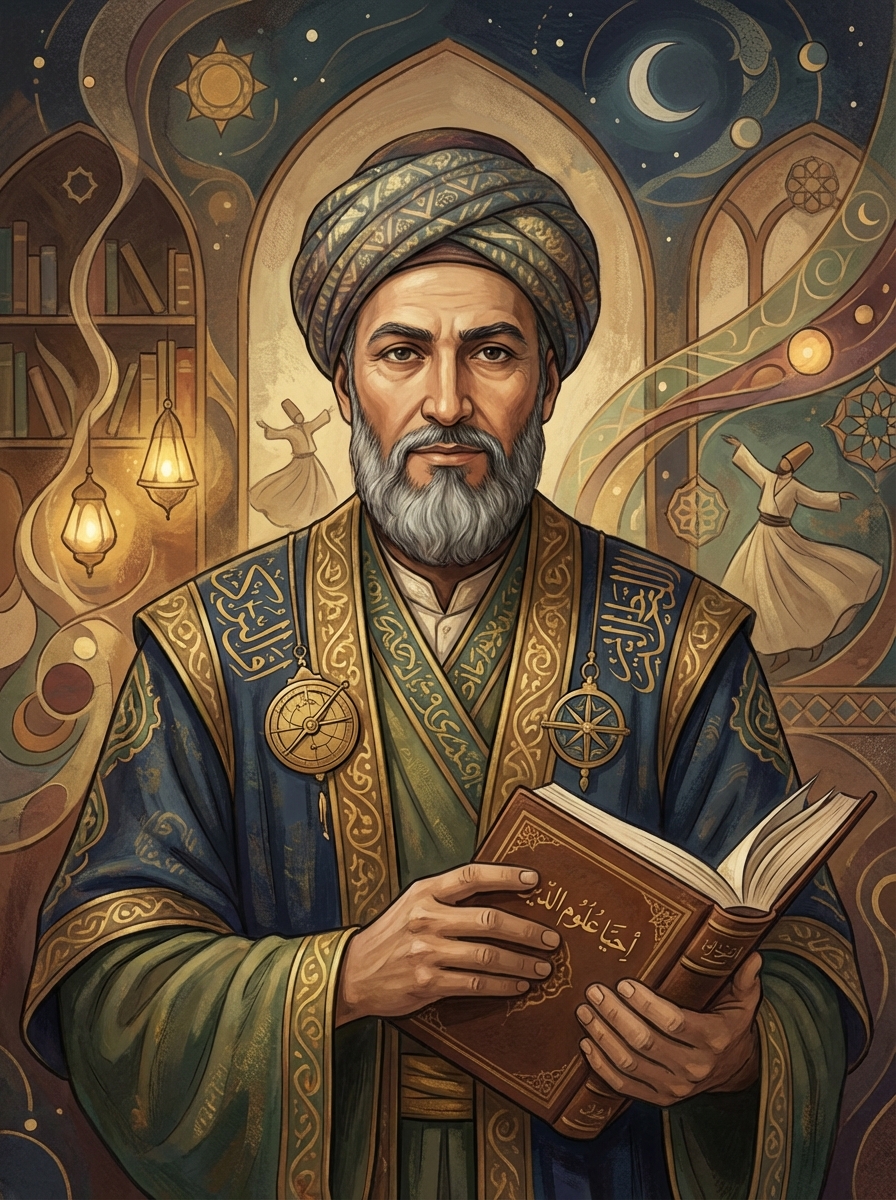 Portrait of Al-Ghazali, Islamic Philosopher and Theologian
