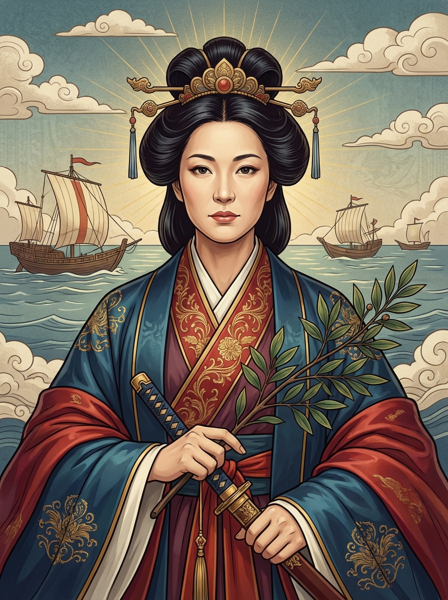 Portrait of Empress Jingū, Legendary Japanese Empress