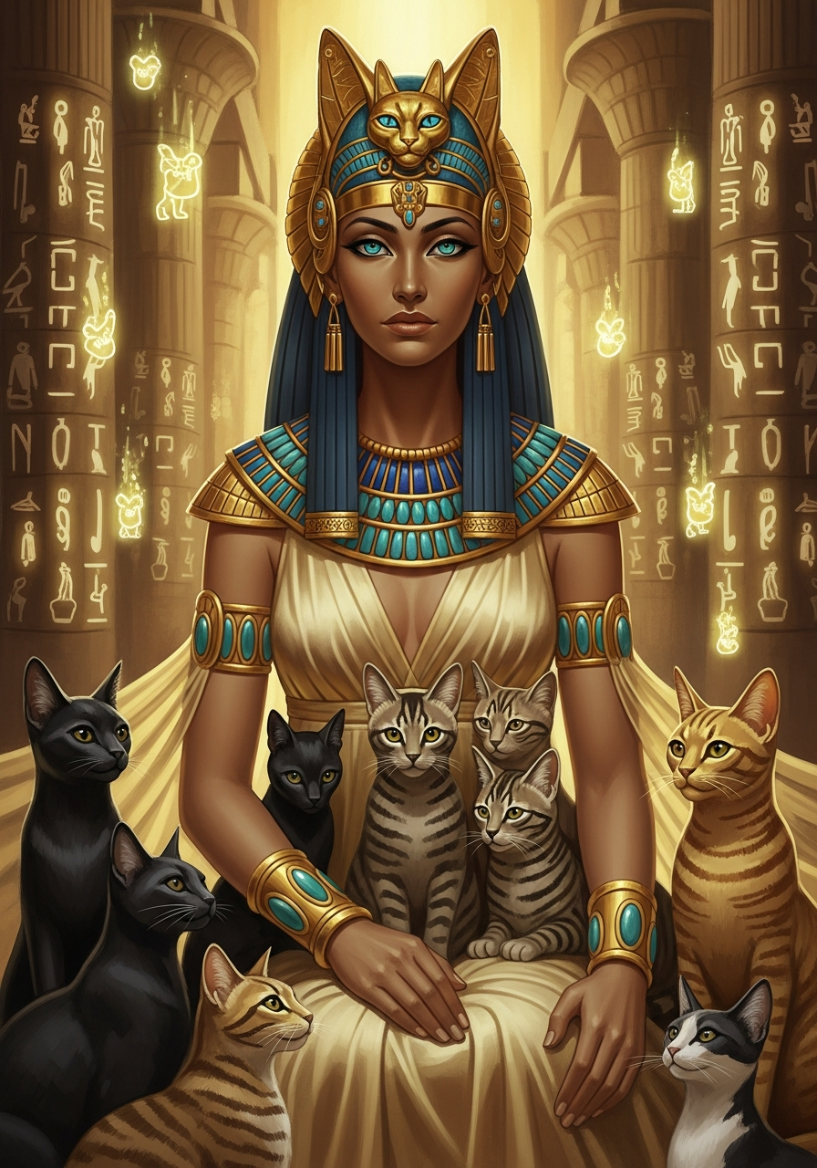 Portrait of Bastet, Cat Goddess