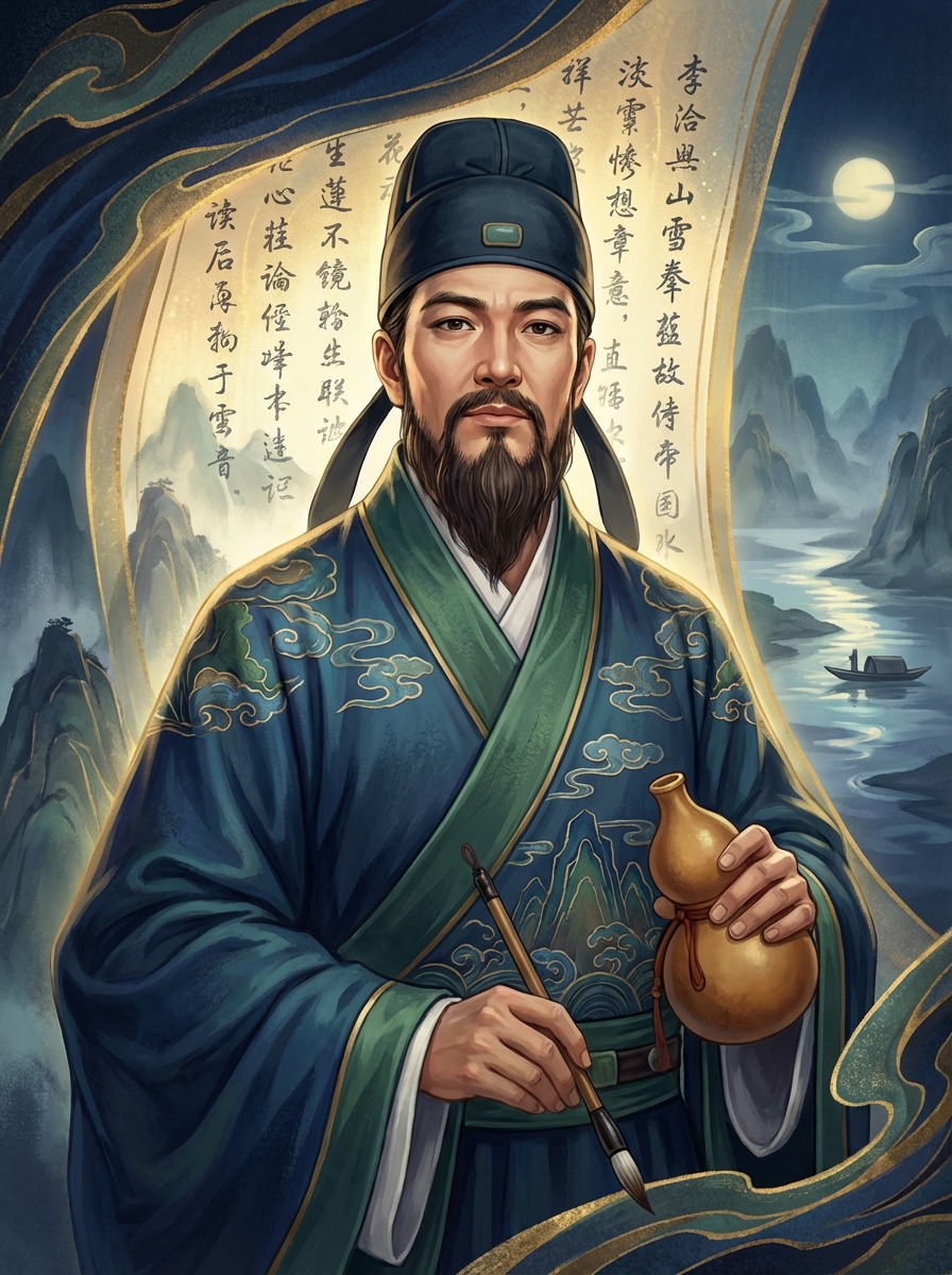 Portrait of Li Bai, Chinese Poet