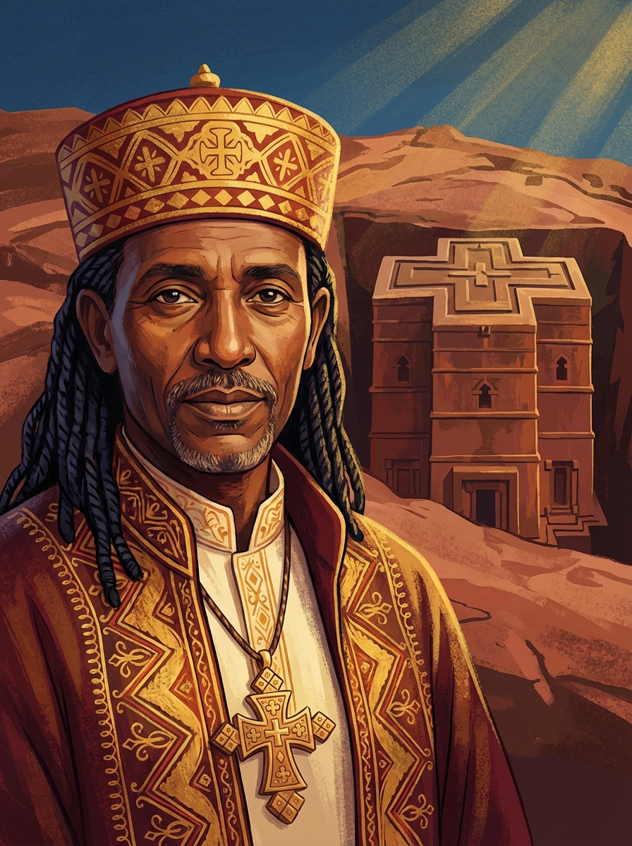 Portrait of King Lalibela, Ethiopian King and Builder of Rock Churches