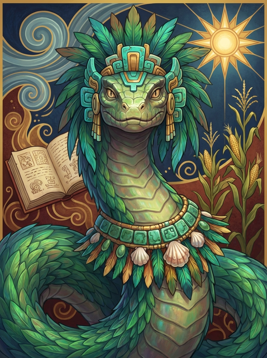 Portrait of Quetzalcoatl, Feathered Serpent