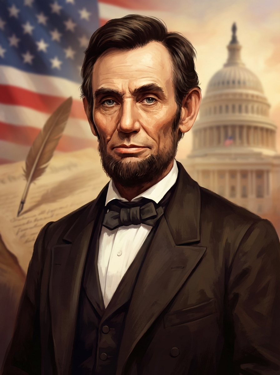 Portrait of Abraham Lincoln, American President