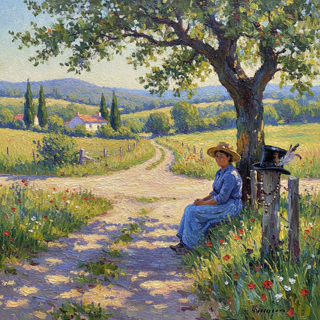 Crossroads of the Harvest and the Grave by Camille Pissarro