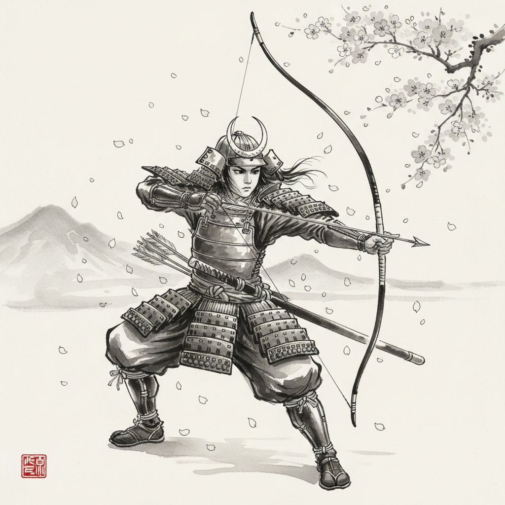 Zanshin of the Drawn Bow by Tomoe Gozen