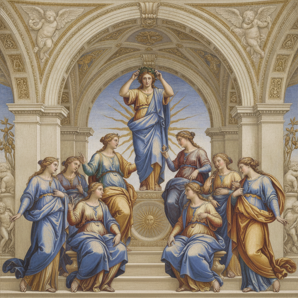 The Coronation of Apollo, Master of the Muses by Raphael
