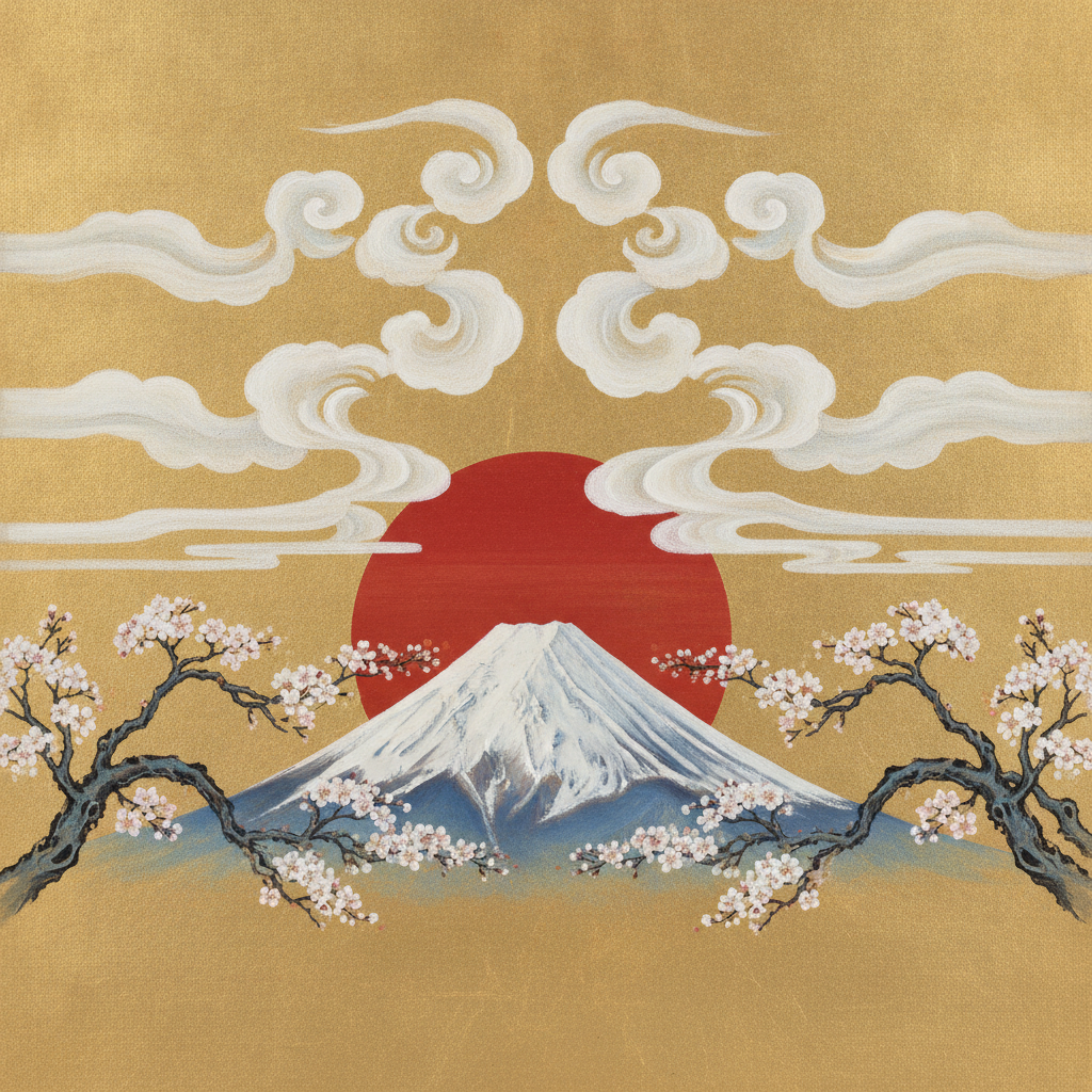 Symmetrical Dawn Over the Sacred Peak by Amaterasu
