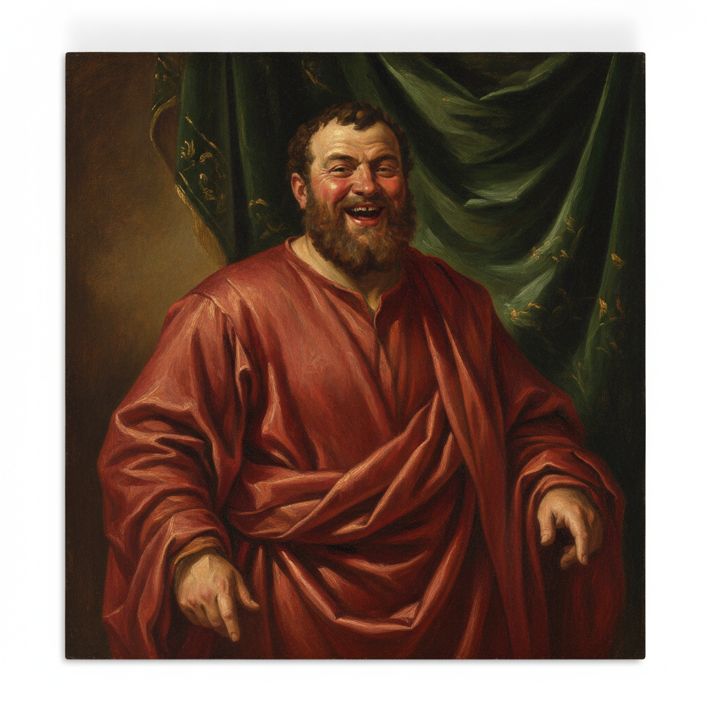 Democritus and the Velvet Curtain by Titian