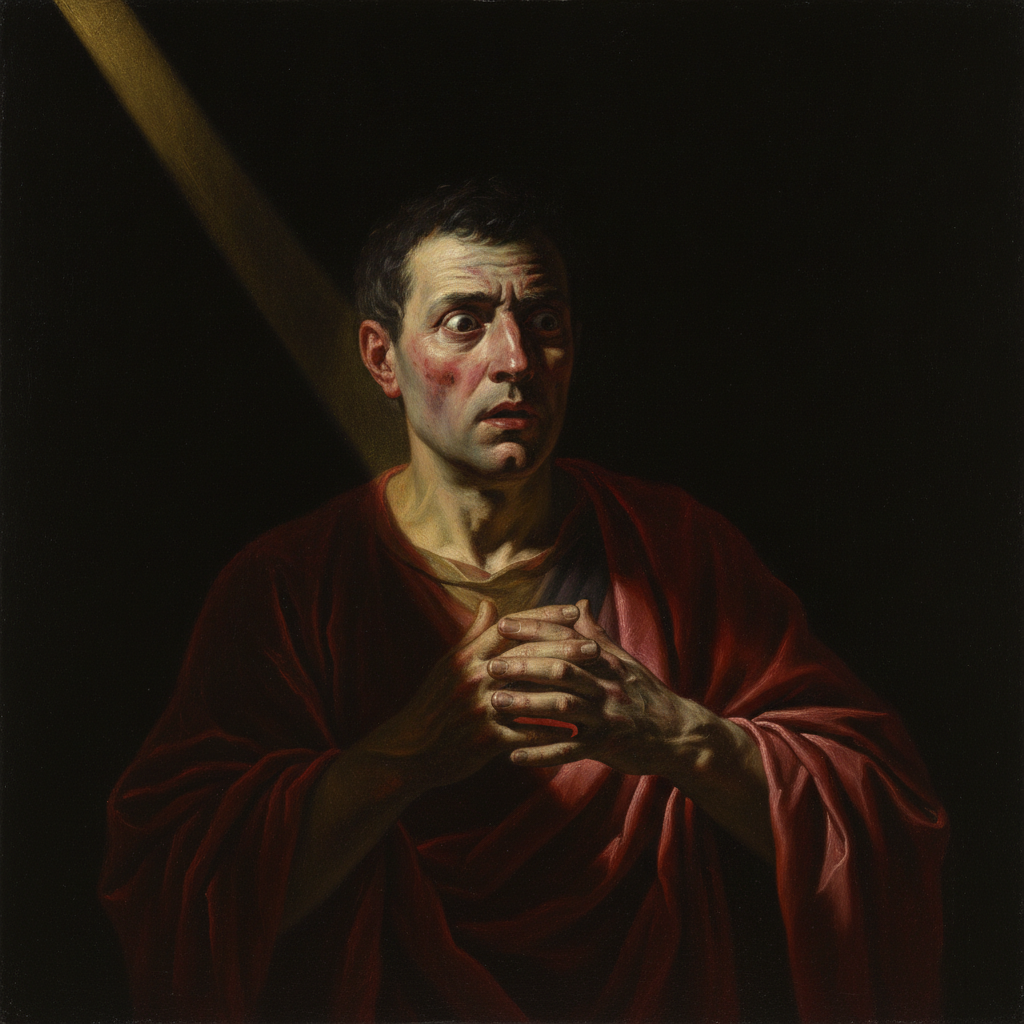 The Conversion of Octavian in the Shadows by Caravaggio