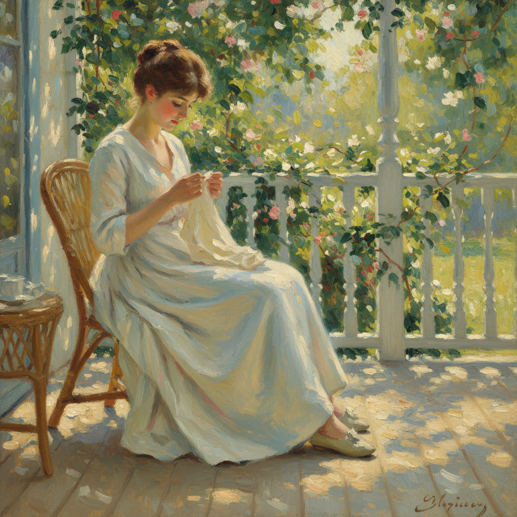Afternoon Light on the Veranda by Berthe Morisot