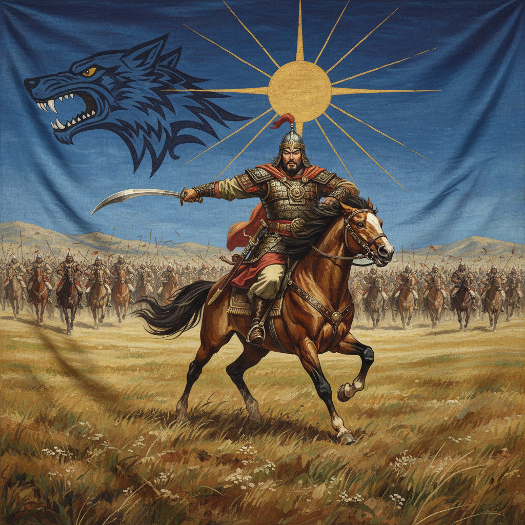 The Khan's Charge: Steppe and Sky United by Genghis Khan