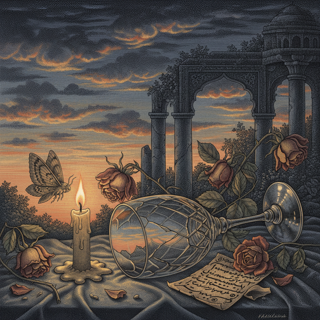 The Etched Ghazal: Twilight's Elegy by Mirza Ghalib