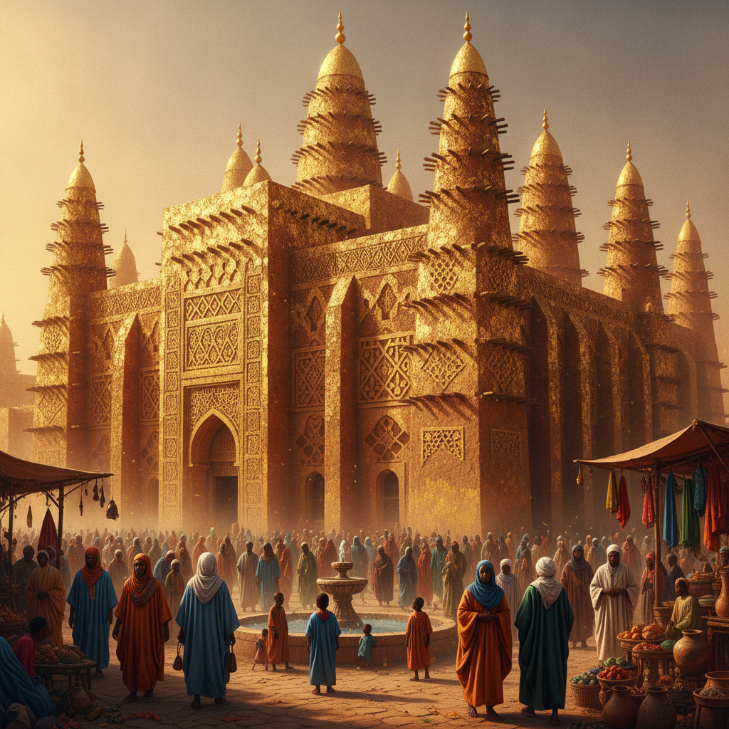The Golden Mosque of Timbuktu by Mansa Musa