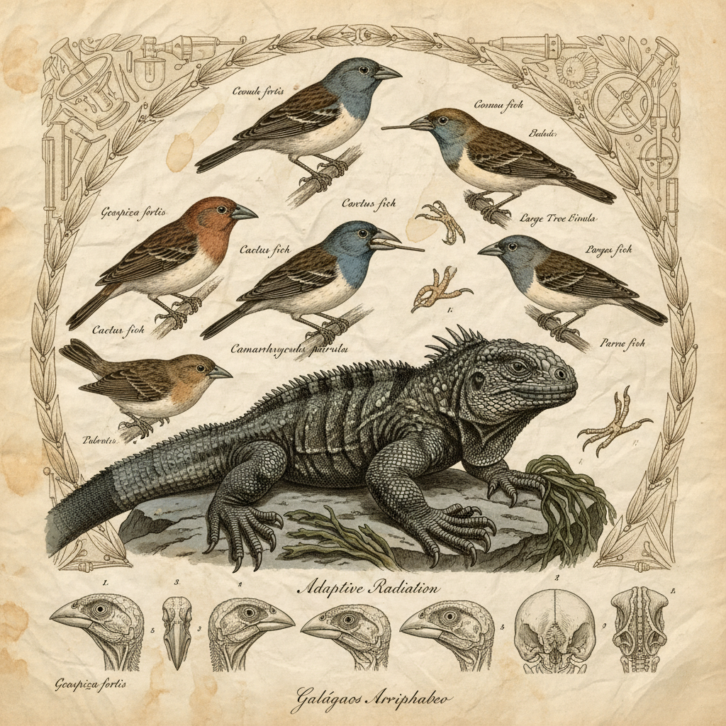 Architects of Survival: A Galápagos Assemblage by Charles Darwin