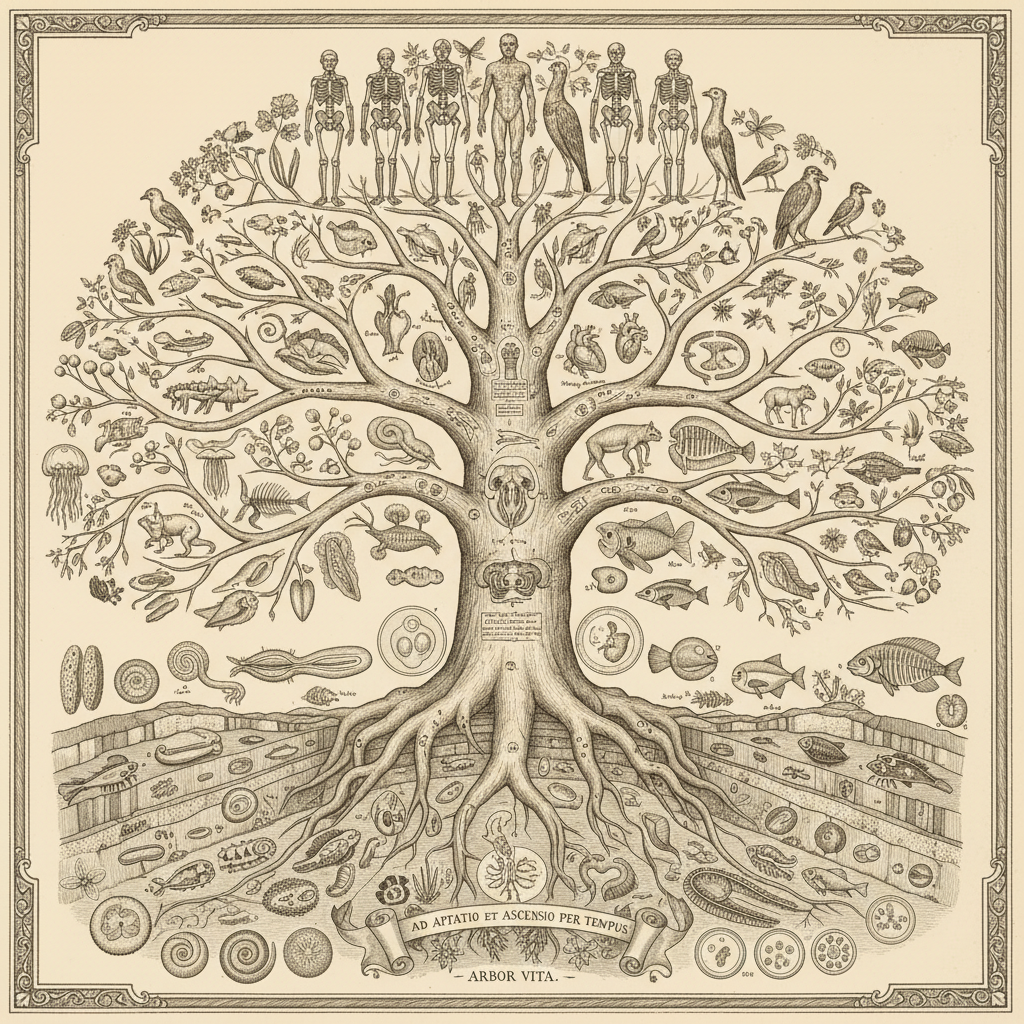 Anubis's Ledger of Life: The Grandeur of Descent – An Arbor Vita by Charles Darwin