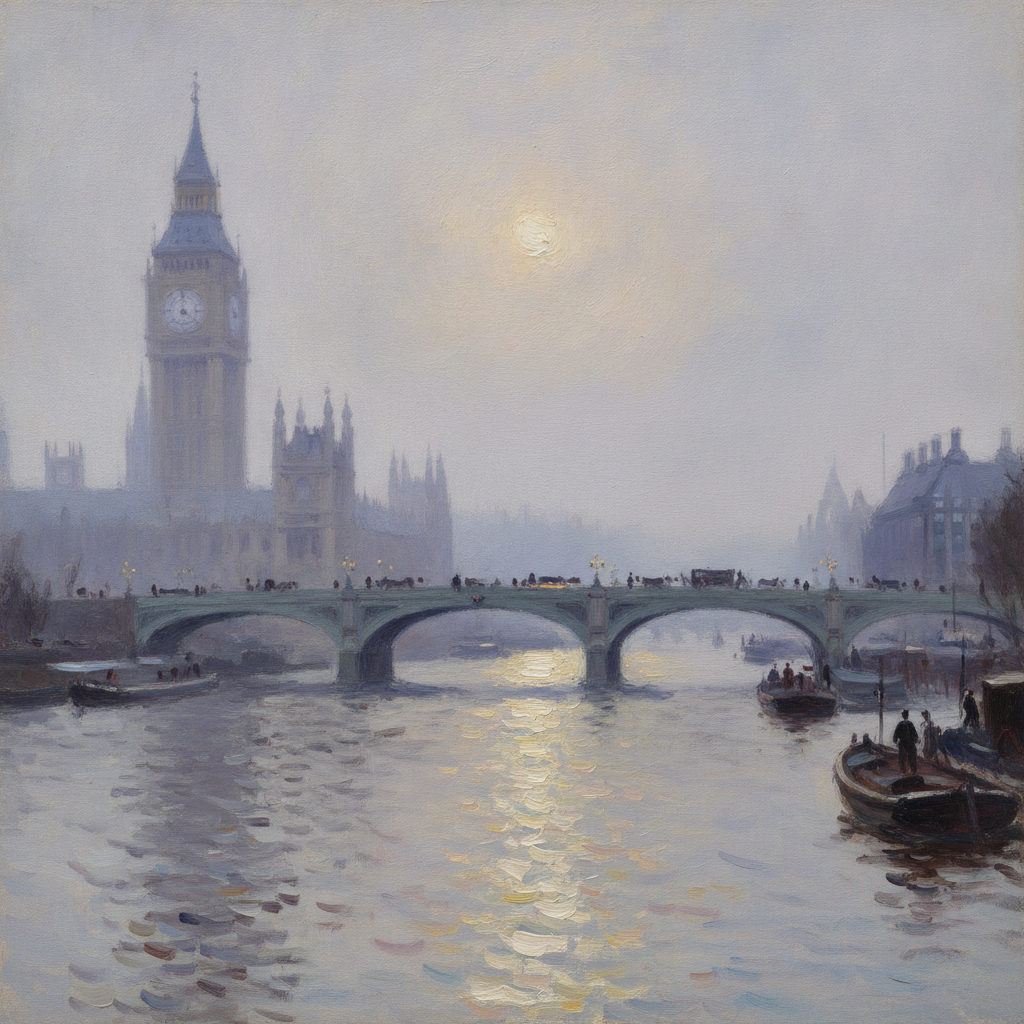 Thames Fog and the Tower of Westminster by Claude Monet