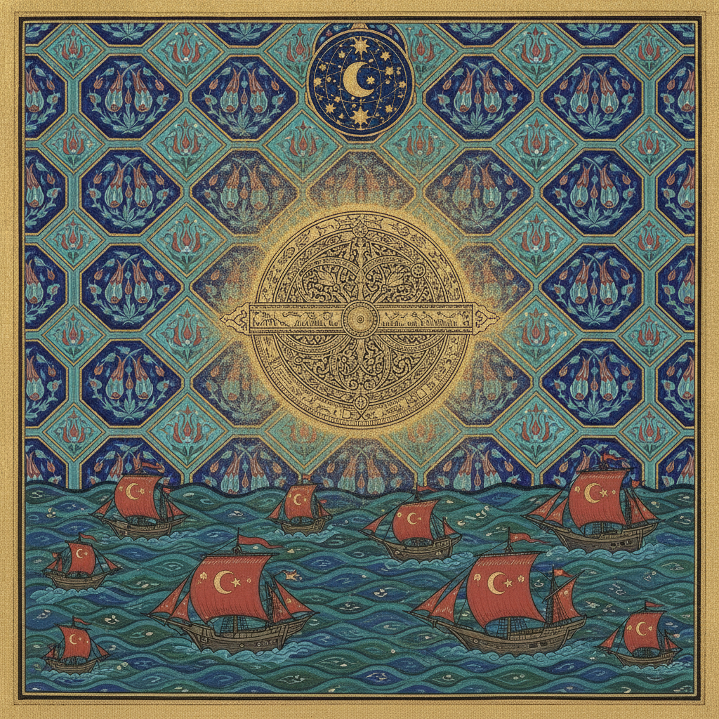 The Sovereign's Compass over Crimson Tides by Suleiman the Magnificent