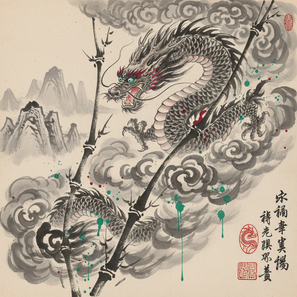 The Dragon's Turbulent Ascent by Guan Yu