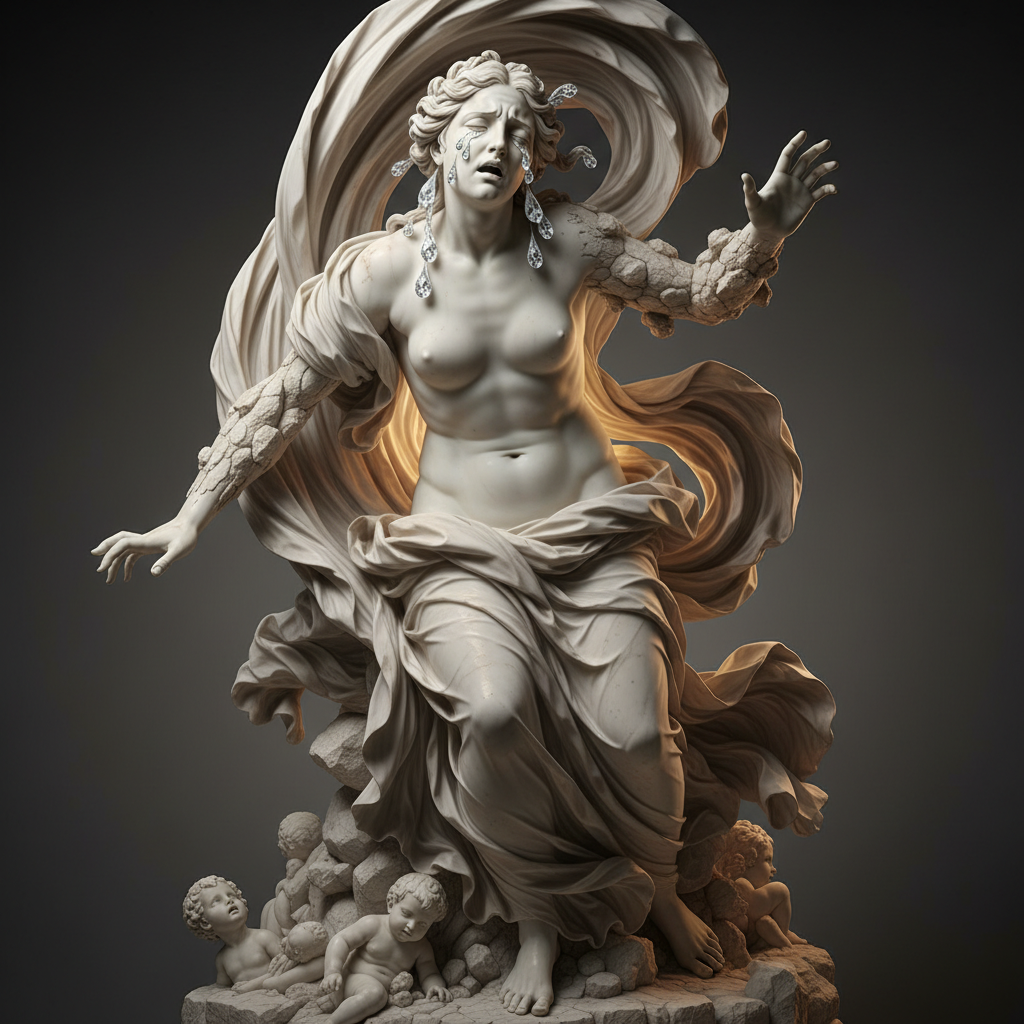 The Petrified Lament: Niobe's Crystalline Grief by Gian Lorenzo Bernini