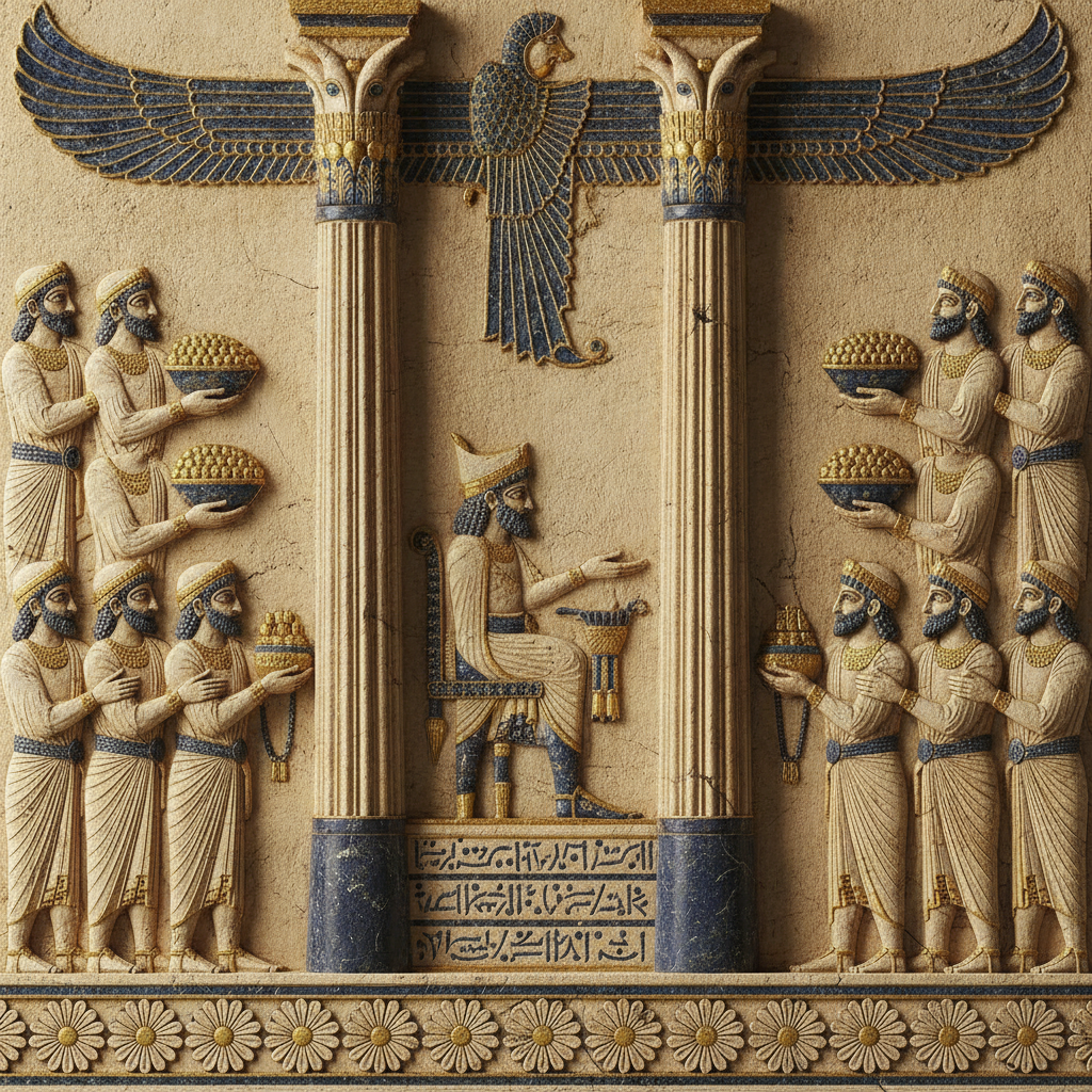 The Convergence of Nations Before the Golden Throne by Xerxes I