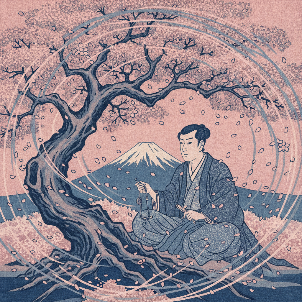 Cherry Blossoms and the Patient Stethoscope by Katsushika Hokusai
